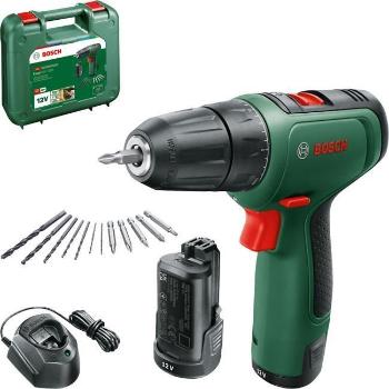 BOSCH EasyDrill 1200 akumulátorový vŕtací skrutkovač, 30 Nm, 10mm rýchloupínacie skľučovadlo, 2x akumulátor PBA 12V 1.5Ah