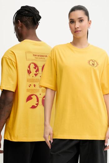 Bavlnené tričko Puma PUMA x HARRY POTTER žltá farba, s potlačou, 630092