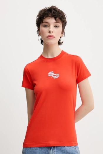 Tričko Karl Lagerfeld Jeans dámske, oranžová farba, A2W17027