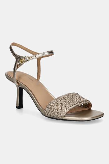 Sandále Tommy Hilfiger METALLIC LTHR KITTEN SANDAL zlatá farba, FW0FW08611