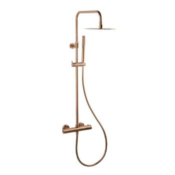 Sprchový systém SAT Aurum s termostatickou batériou brúsený rose gold SATSSTKAURBRG