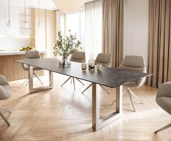 Jedálenský stôl Edge 300x100 cm keramický Laminam® Nero Greco sivý