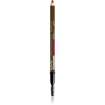 NYX Professional Makeup Powder Louder ceruzka na obočie s kefkou odtieň Taupe 1 ks