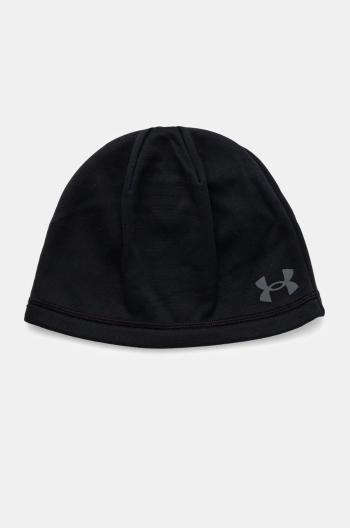 Čiapka Under Armour čierna farba, z tenkej pleteniny,