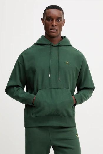 Mikina Calvin Klein Jeans béžová farba, s kapucňou, jednofarebná, LV04RC278G