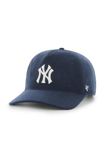 Bavlnená šiltovka 47 brand MLB New York Yankees tmavomodrá farba, jednofarebná, B-TCDLC17IWP-NY