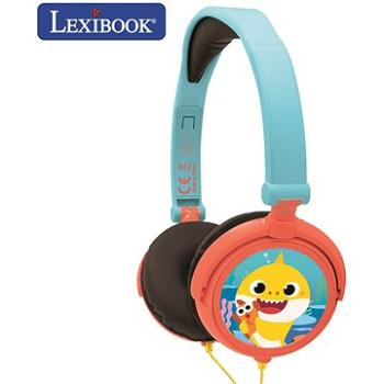 Lexibook Baby Shark Stereo skladacie drôtové slúchadlá s bezpečnou hlasitosťou pre deti (3380743087665)