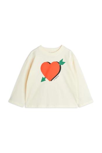 Detská bavlnená košeľa s dlhým rukávom Mini Rodini Arrowed heart béžová farba, 2522012511