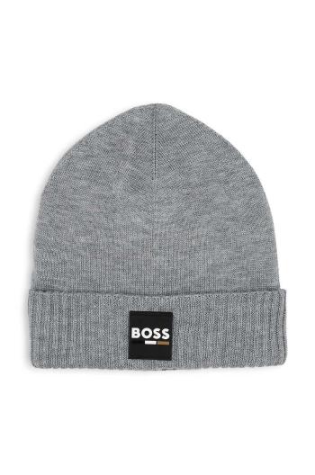 Detská čiapka BOSS šedá farba biela, J51566