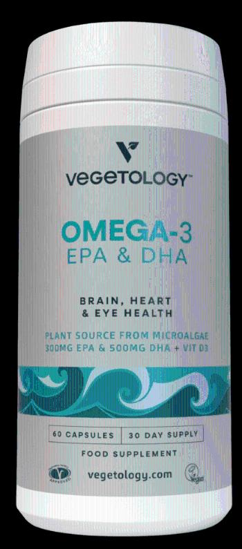VEGETOLOGY Omega-3 - EPA a DHA + vitamín D3 60 kapslí