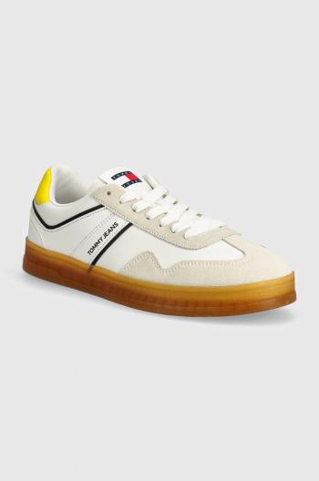 Tenisky Tommy Jeans TJM LEATHER RETRO CUPSOLE biela farba, EM0EM01414
