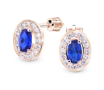 Cutie Jewellery Trblietavé zlaté náušnice so zirkónmi Z8049-30-X-4 modrá