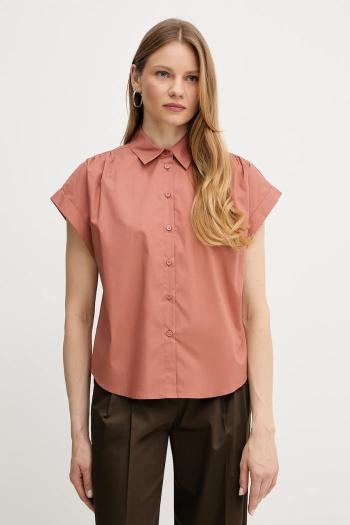 Košeľa Twinset oranžová farba, regular, s klasickým golierom, 251TT202H