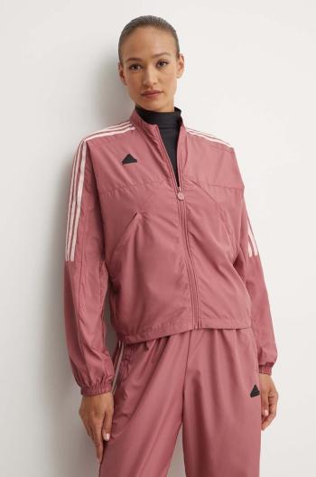 Bunda adidas Tiro dámska, ružová farba, prechodná, oversize, JJ4663