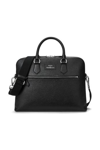Kožená taška Polo Ralph Lauren čierna farba, 405962458
