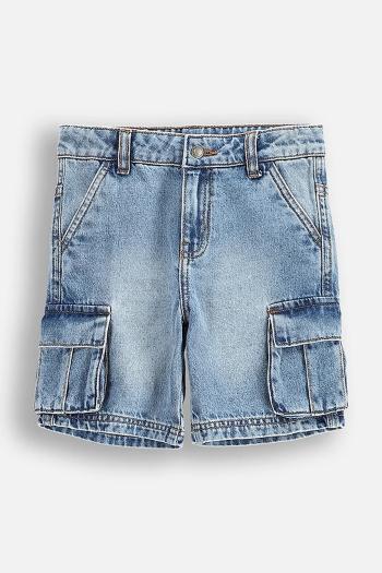Šortky Coccodrillo tmavomodrá farba, nastaviteľný pás JEANS COLLECTION BOY