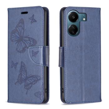 ART BUTTERFLY Peňaženkový obal pre Xiaomi Redmi 13C / Poco C65 modrý