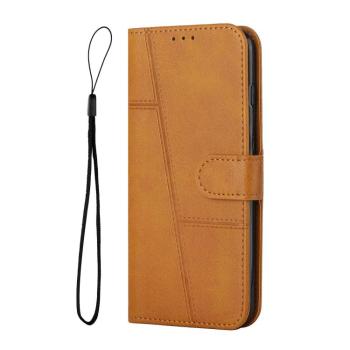 STITCHED Peňaženkový kryt pre Vivo V50 Lite svetlohnedý