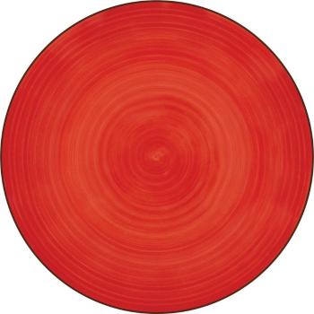 Lamart LT9083 keramický plytký tanier Happy,priemer 26,8 cm, červený