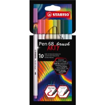 STABILO Pen 68 brush s flexibilným štetcovým hrotom, puzdro 10 farieb (4006381584111)