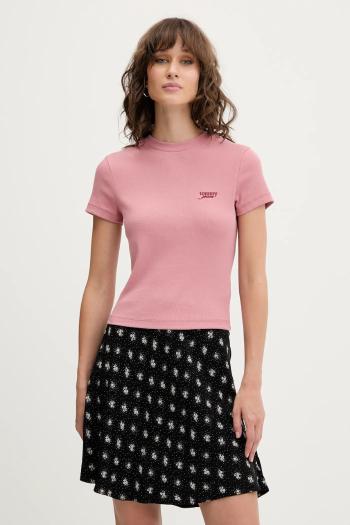 Tričko Tommy Jeans dámske, ružová farba, DW0DW20910