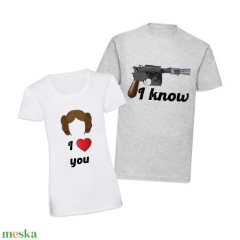 Páros mintás póló, pulóver I love you