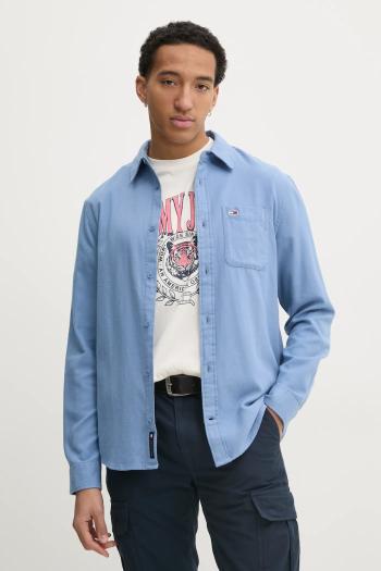 Bavlnená košeľa Tommy Jeans pánska, regular, s klasickým golierom, DM0DM20669