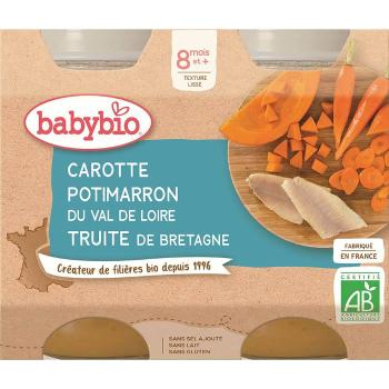 BABYBIO Menu Mrkva a tekvica s pstruhom 2x200 g