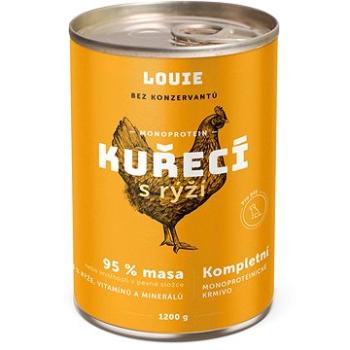 Louie Kompletné krmivo – kuracie (95 %) s ryžou (5 %) 1200 g (8595174345573)