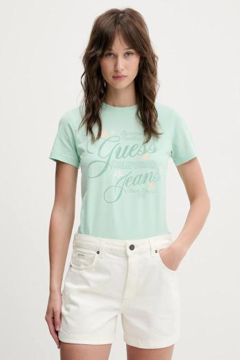 Tričko Guess Jeans dámske, zelená farba, W5GI24 J1314
