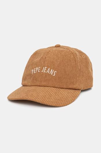 Šiltovka Pepe Jeans WEEN CAP hnedá farba, s potlačou, PL040354