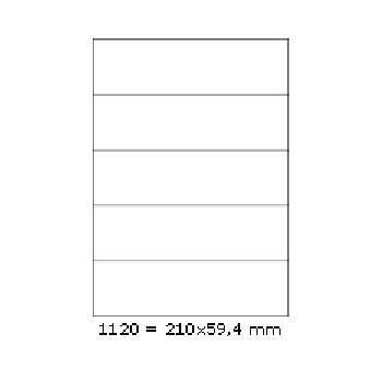 Samolepiace etikety 210 x 59,4 mm, 5 etikiet, A4, 100 listov