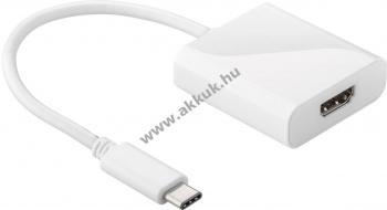 USB-adapter USB-C 3.1 -> HDMI - fehér