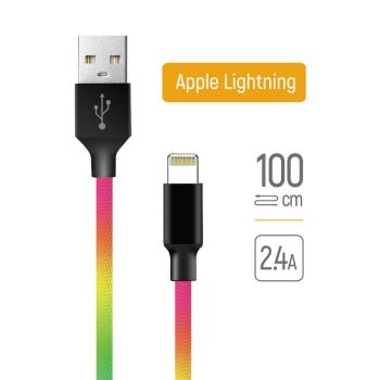 COLORWAY CABLE USB - APPLE LIGHTNING 2.4A 1M MULTICOLOR (CW-CBUL016-MC)