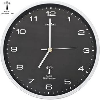 Rádiom riadené nástenné hodiny so strojčekom Quartz 31 cm čierne (695,45)