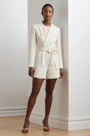 Overal Lauren Ralph Lauren béžová farba, v výstrih, 200963788