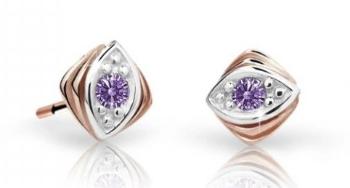Cutie Jewellery Detské náušnice z ružového zlata C1897-30-X-4 fialová