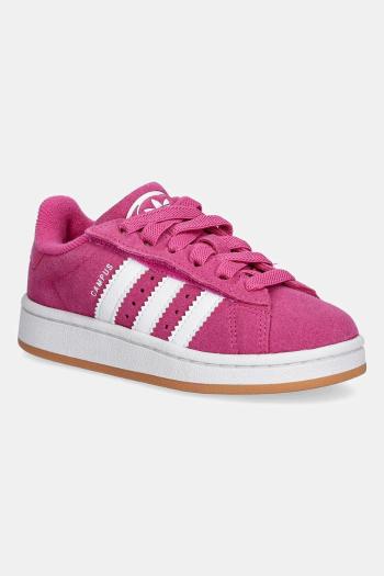 Detské semišové tenisky adidas Originals CAMPUS 00s ružová farba, JR7420