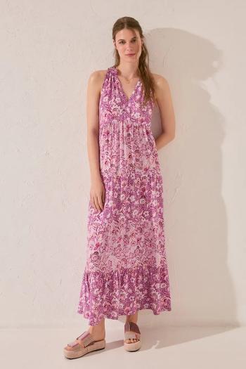 Šaty women'secret fialová farba, maxi, rovný strih, 4479835