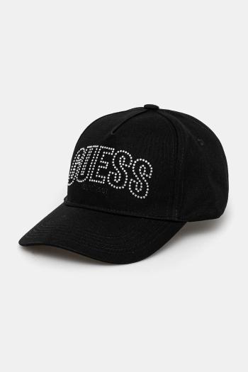 Šiltovka Guess INES dámske, čierna farba, jednofarebná, W5GZ15 WEGD0