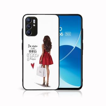 MY ART Silikónový obal Oppo Reno6 5G RED DRESS (137)