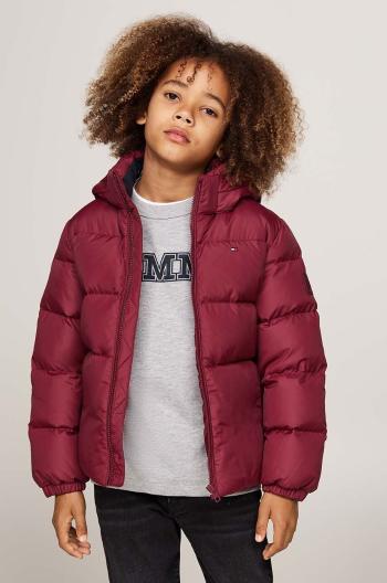 Detská bunda Tommy Hilfiger bordová farba, KB0KB08341