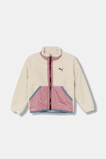 Detská bunda Puma Hybrid Sherpa Jacket béžová farba, 688405