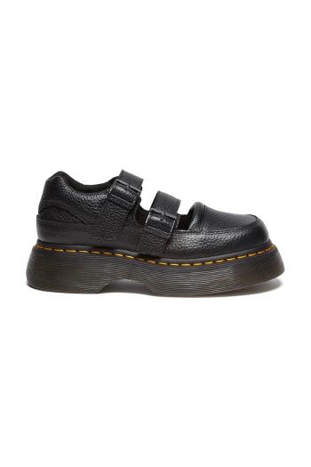 Kožené poltopánky Dr. Martens Buzz MJ Mary Jane dámske, čierna farba, na platforme, DM41061001