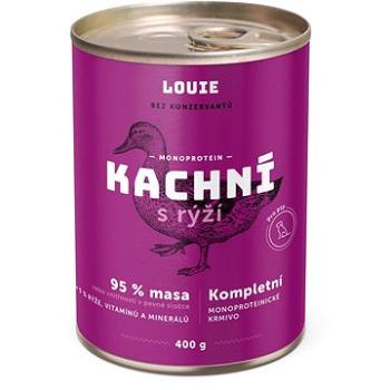 Louie Kompletné krmivo – kačacie (95 %) s ryžou (5 %) 400 g (8595174345580)