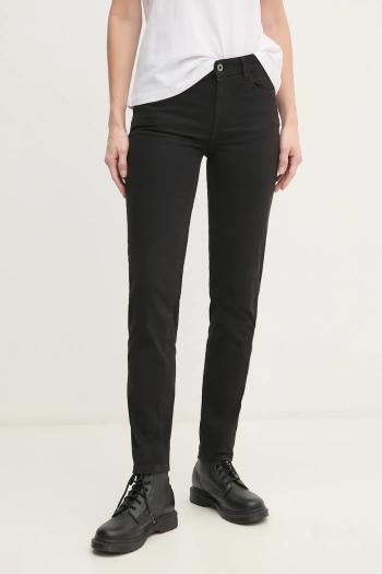 Rifle Pepe Jeans MID RISE SKINNY THELMA dámske, čierna farba, PL211800