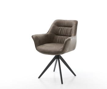 Kaira-Flex otočná stolička taupe vintage krížová základňa štvorcová