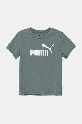 Detské bavlnené tričko Puma ESS No. 1 Logo Tee zelená farba, s potlačou, 684930