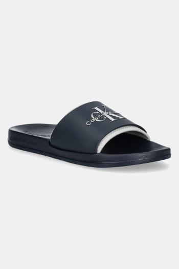 Šľapky Calvin Klein Jeans SLIDE MONOGRAM TPU pánske, tmavomodrá farba