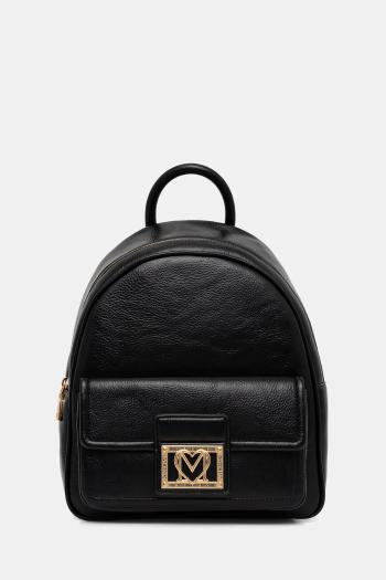 Ruksak Love Moschino dámsky, čierna farba, malý, s nášivkou, JC4091PP1NLI0000